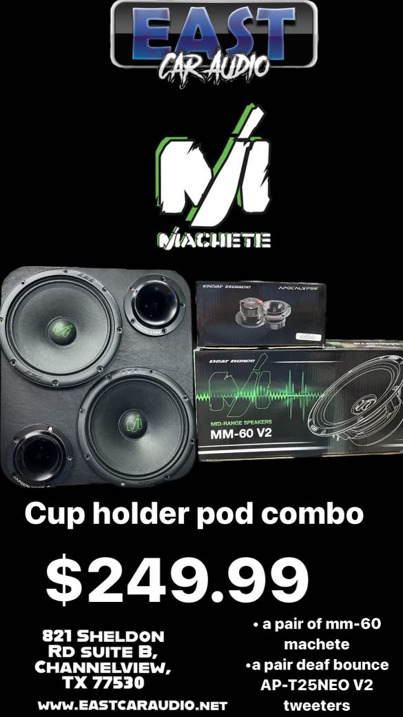 cup holder speaker pods East Car Audio