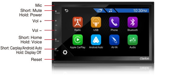 Clarion FX450 Apple Car Play and Android Auto Touch Screen After