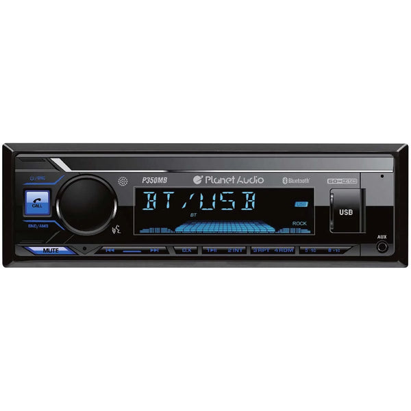 Planet Audio P350MB Car Audio Stereo System Single Din Bluetooth Audio and Calling Head Unit MP3