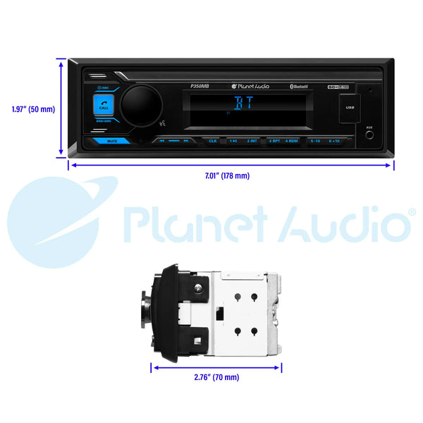Planet Audio P350MB Car Audio Stereo System - Single Din