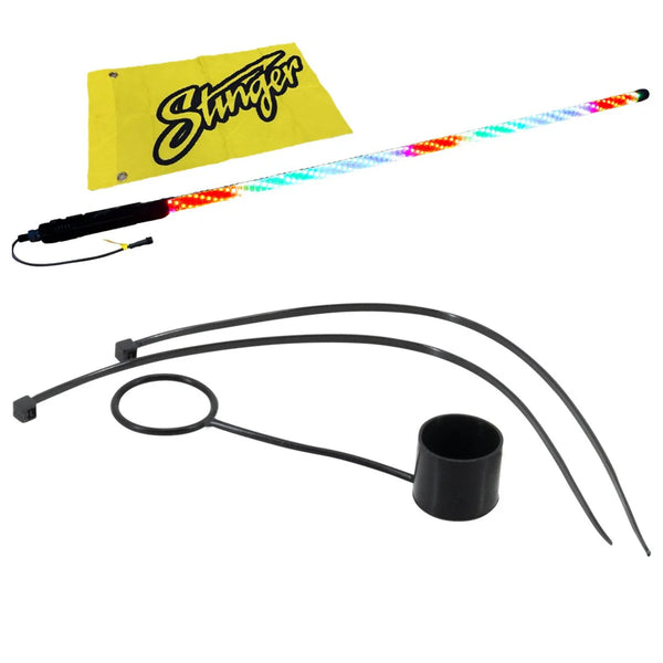 Stinger 4ft Dynamic LED Whip Light & 8pc RGB Dynamic Rock Light