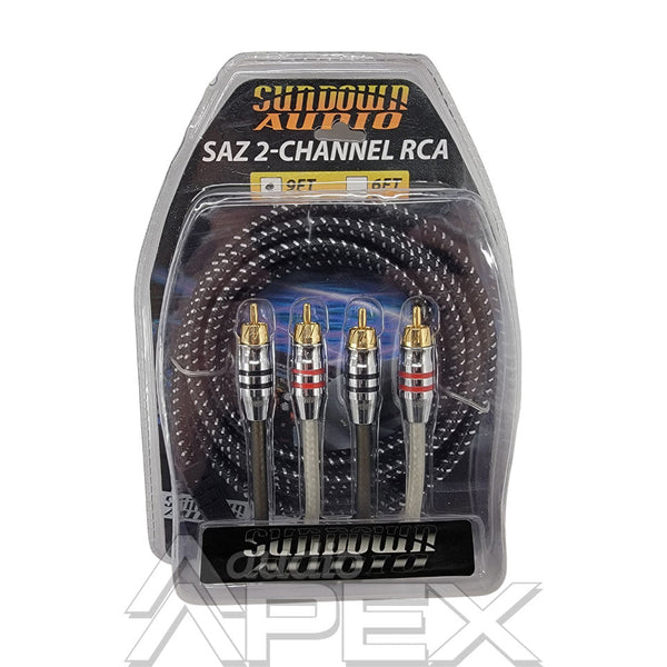 Sundown Audio 9 ft. 2 Channel High Quality RCA Interconnect Cables (SA