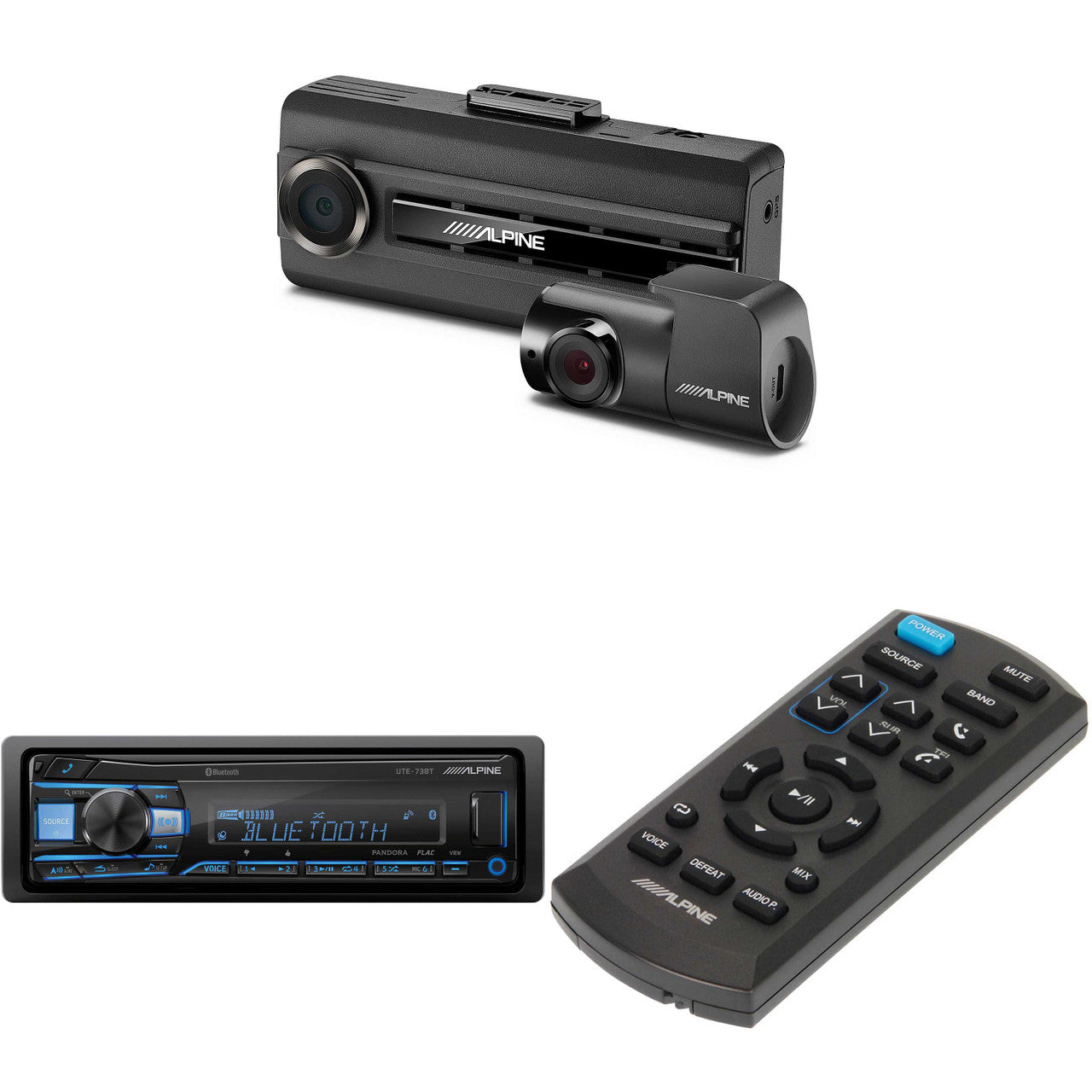 Alpine UTE-73BT, RUE-4360 Remote with DVR-C310R Dash Camera – East Car ...