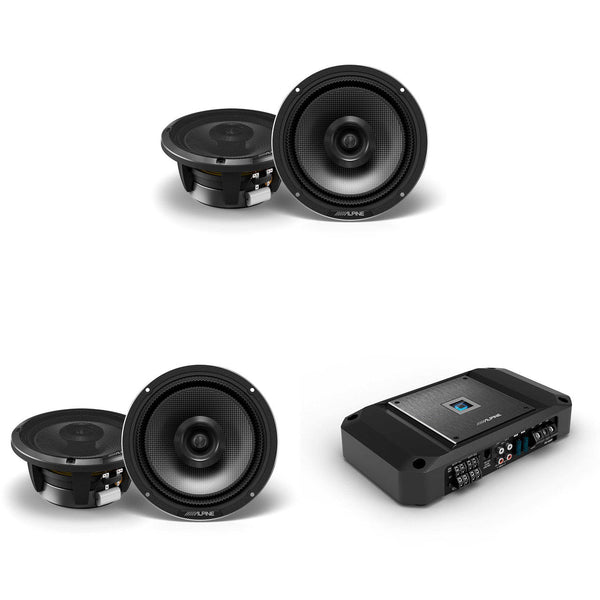 Alpine (2 pair ) HDZ-65 Alpine Status Hi-Res 6.5” Coaxial Speaker Set ...