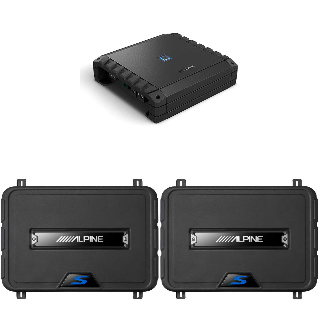 Alpine S2-A60M S-Series Class-D Amp & (2 ) SS-SB10 Single 10” S-Series ...