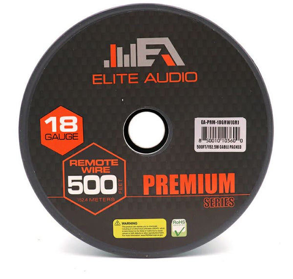 Elite Audio EA-PRM-18GRW(BLK) CCA 18 Gauge Remote Wire 500ft | Elite A ...