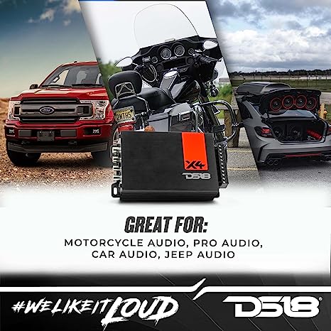 DS18 X4 Class D 4-Channel Compact Amp - Certified Refurbished For Marine & Powersports