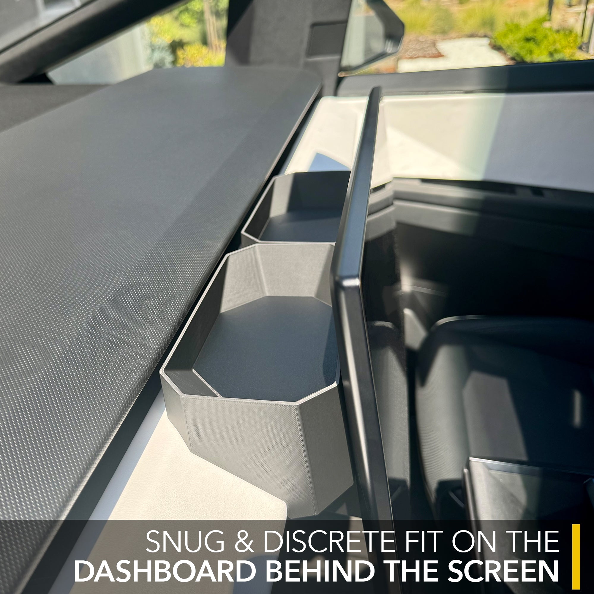 Behind Screen Storage Tray | Tesla Cybertruck - Dashboard Organizer ...