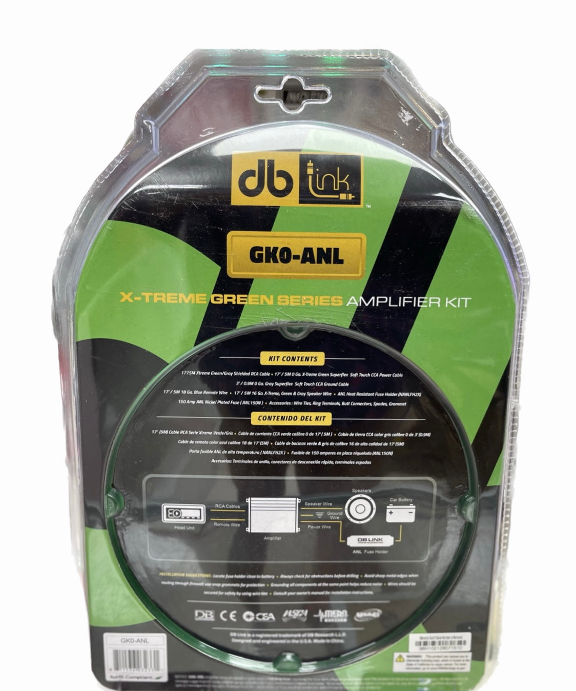 DB Link Amp Kit 0GA ANL Xtreme Green