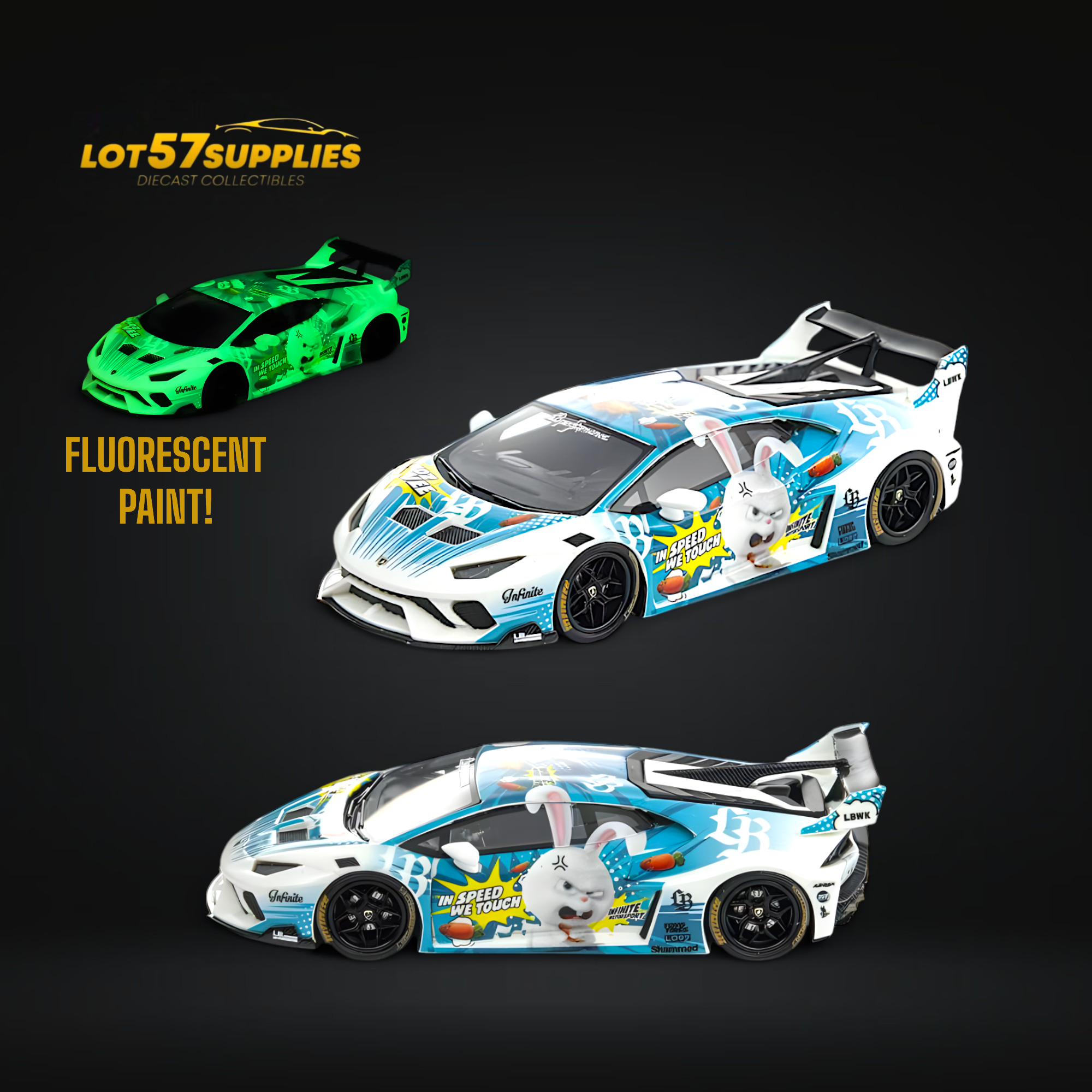 Flame Lamborghini Huracan GT LP610 LB Blue White Rabbit Luminous 1
