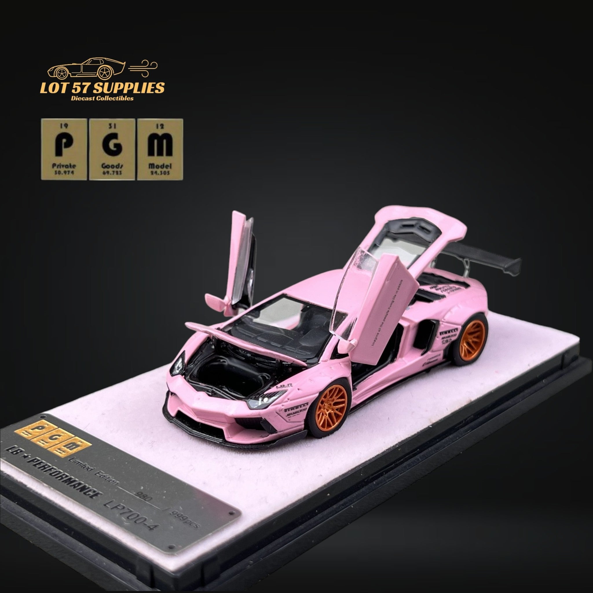 PGM LBWK ランボルギーニ Aventador LP700 全開閉可能 Pre-Order) PGM Lamborghini Aventador LP700-4 LBWK Pink Fully