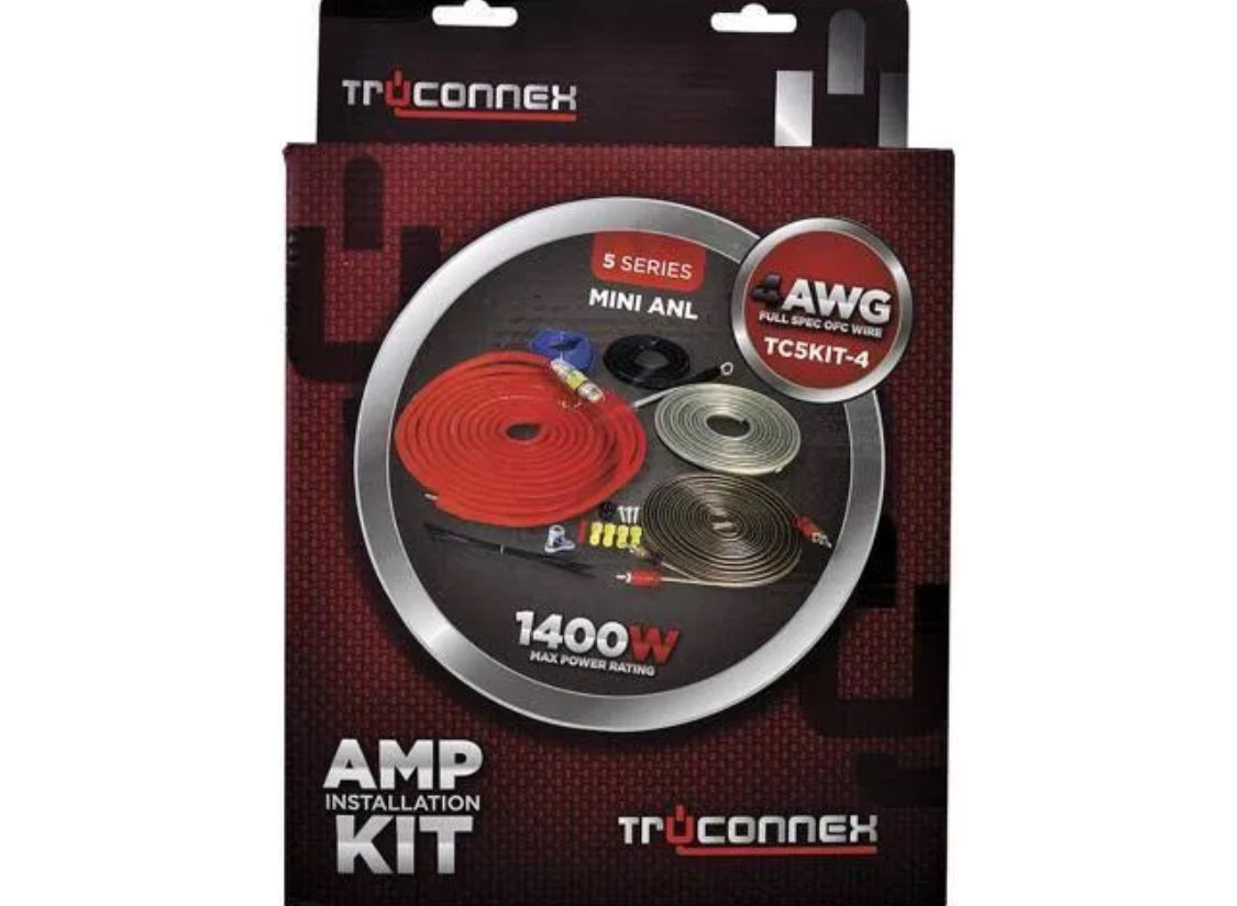 Amplifier Complete Set Metra - 4 Guage OFC Complete Amp Kit. Truconnex TC5KIT-4 - 1400W – East ...