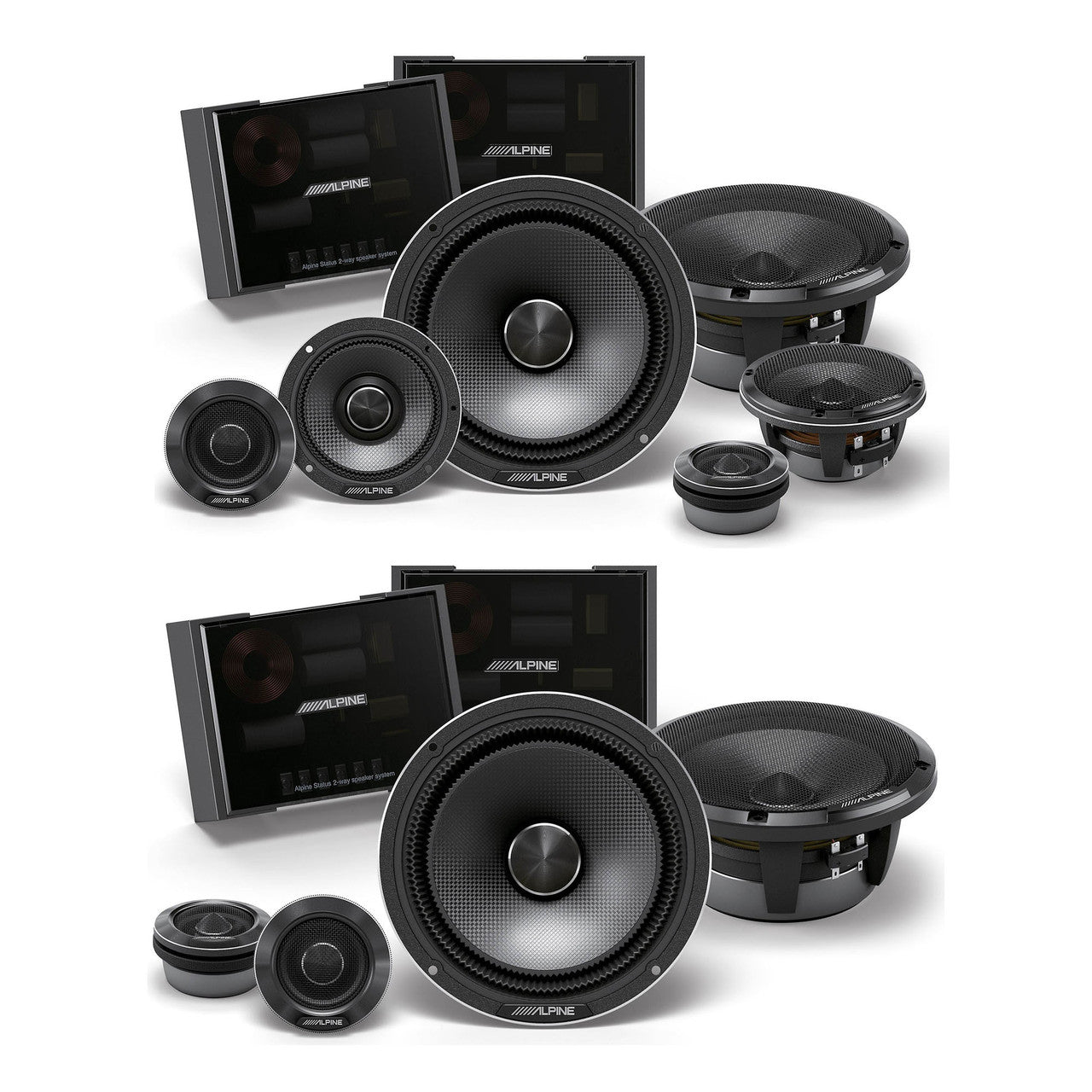 Alpine HDZ-653 Status Hi-Res 6.5” 3-Way Component Speaker Set with Alp ...