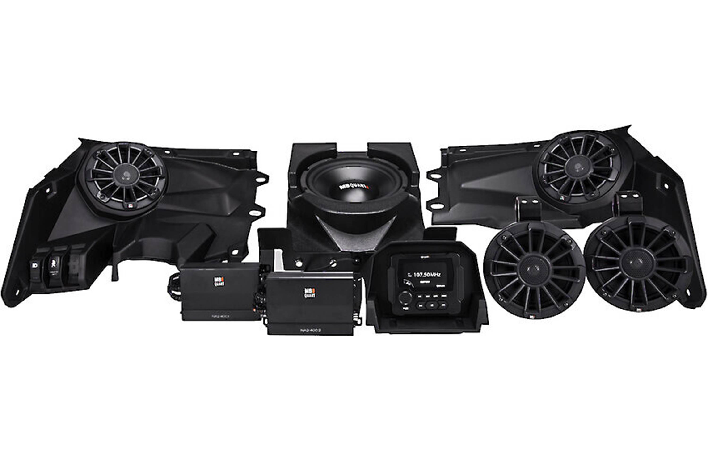 Mb Technology. Audio MB Quart MBQX-STG5-1 Stage 5 audio system with receiver, four 6-1/2