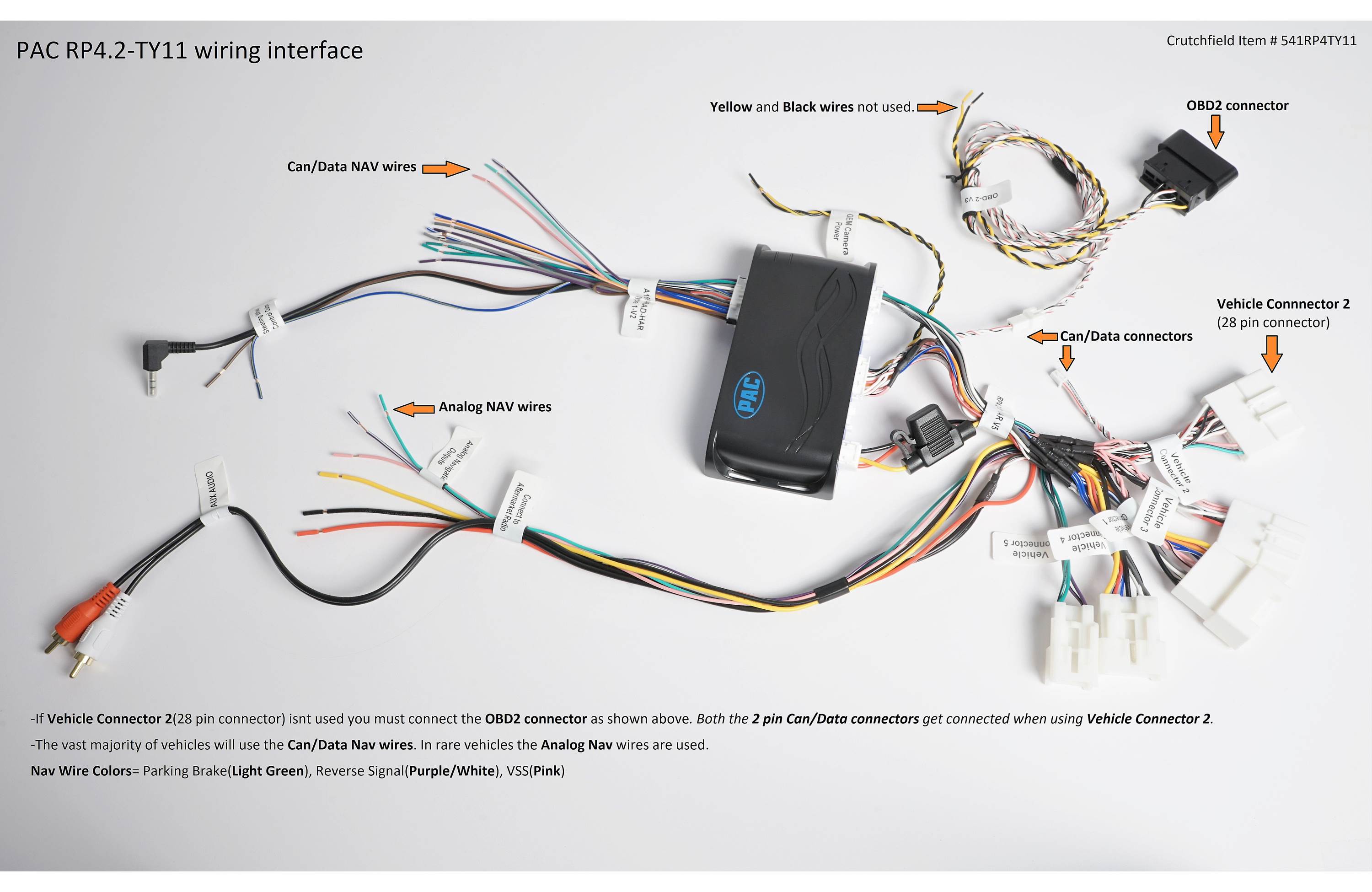 Wiring Interface PAC RP4.2-TY11 Wiring Interface in select 2005-19 Toyota, Lexus, and S ...