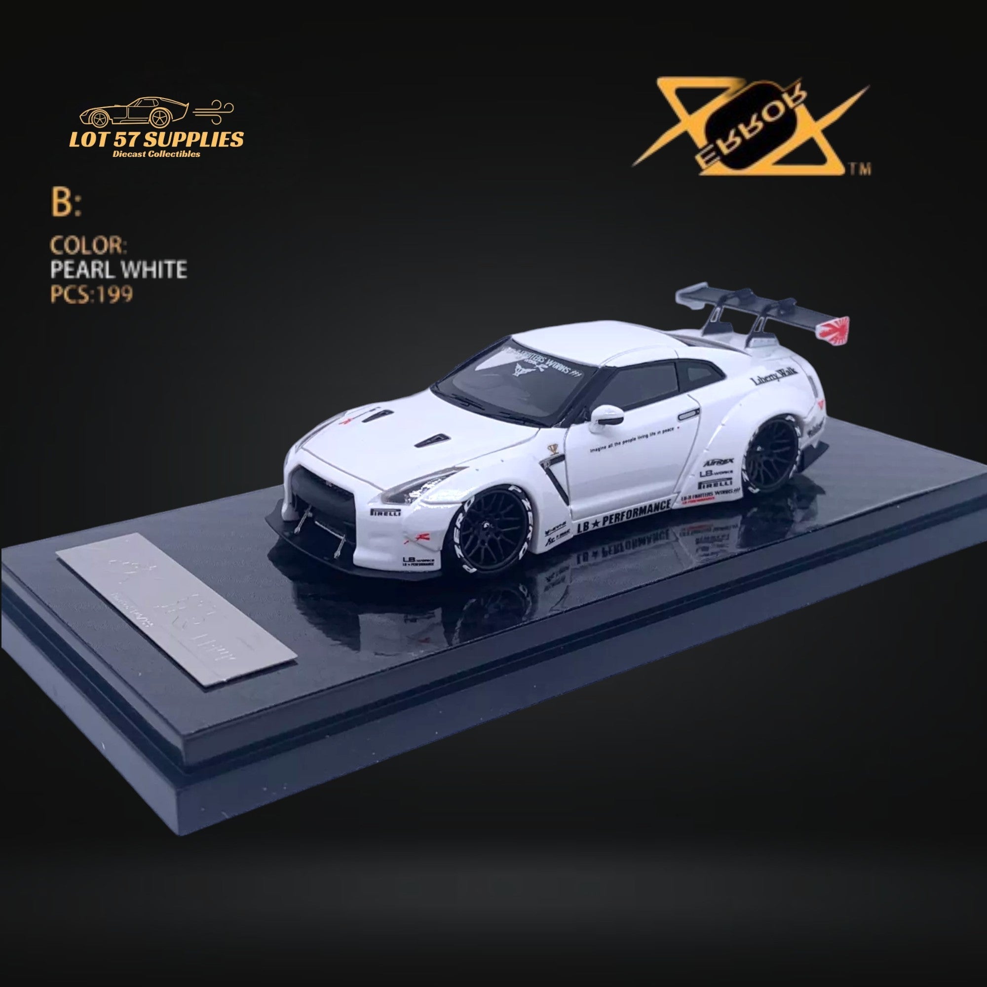 Error404 LB-Works Skyline GT-R R35 Pearl White 1:64 – East Car Audio
