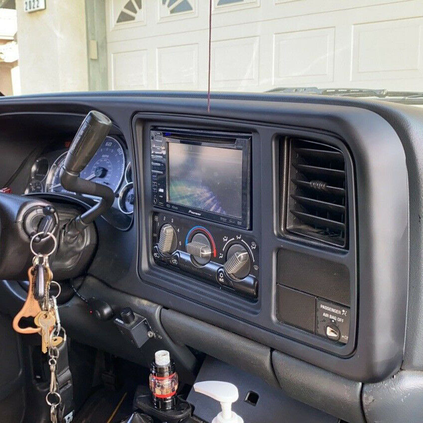 Double DIN Stereo Dash Kit For 99-02 Chevy Silverado & GMC Sierra – Black, With Hardware