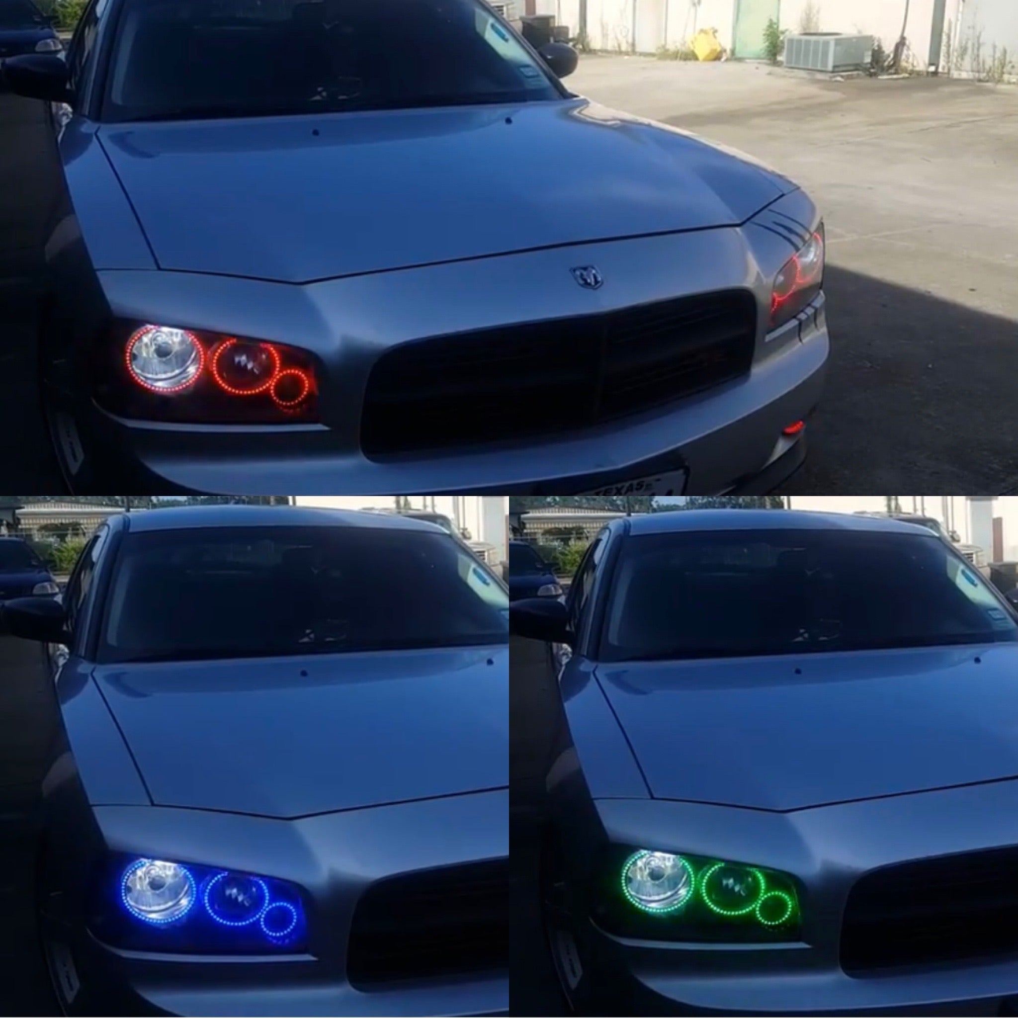2005 - 2010 Dodge Charger Headlight Color Changing RGB Halo Ring Set 2005 - 2010 Dodge Charger Headlight Color Changing RGB Halo Ring Set