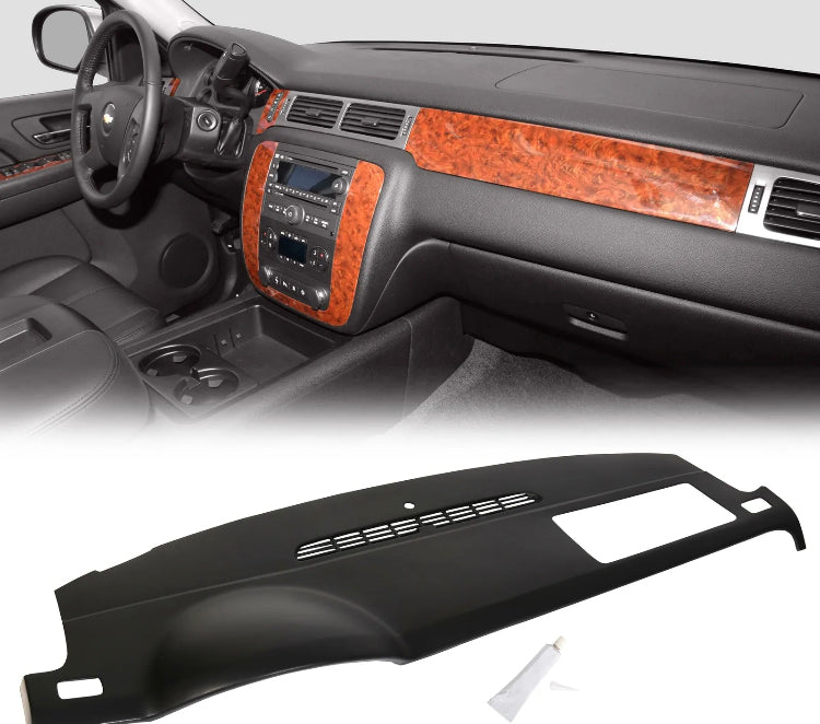 Dashskin Molded Dash Cover Compatible with 07-14 GM SUVs w/o Dash Speaker in Ebony (USA Made)